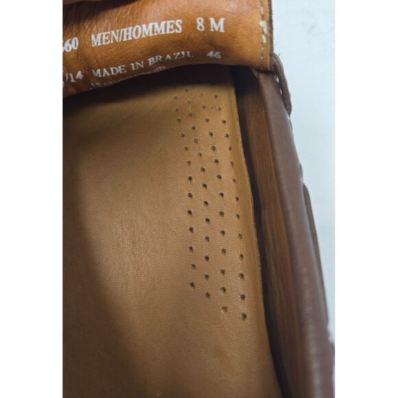 Clarks men's brown Leather Slip On Loafer Mocs Driver Shoes size 8 - Picture 8 of 9
